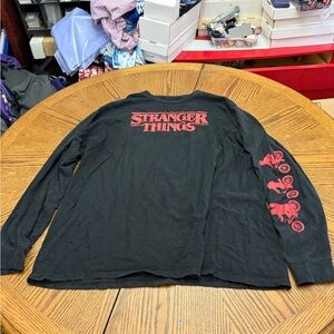 Stranger Things Black Long-Sleeve Graphic Tee